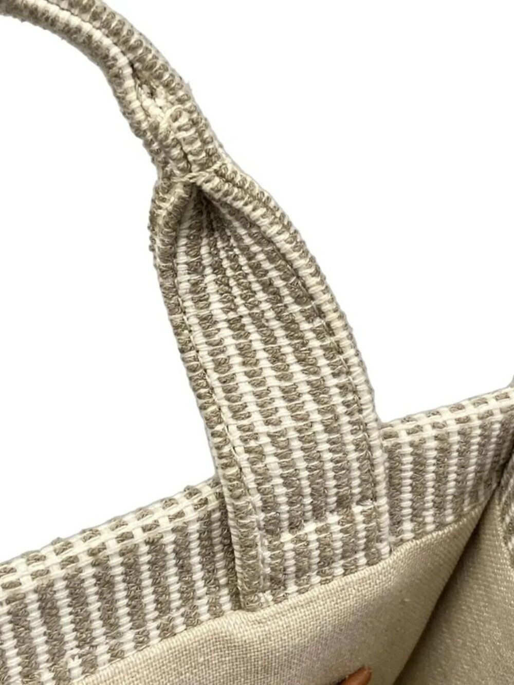 CELINE Small Hippopotamus 199162FEE.02BG White Gray Brown Textile Calf Skin - Picture 9 of 15